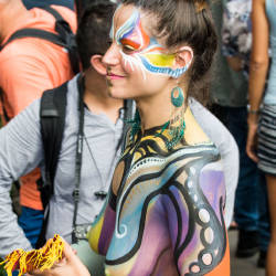 Pic #8 Body Painting - New York City - Nude Girls, Brunette, Outdoors