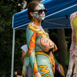 Pic #3 Body Painting - New York City, Example Six  - Nude Girls, Big Tits, Brunette, Outdoors