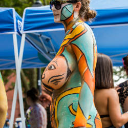 Pic #4 Body Painting - New York City, Example Six  - Nude Girls, Big Tits, Brunette, Outdoors