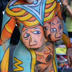 Pic #9 Body Painting - New York City, Example Six  - Nude Girls, Big Tits, Brunette, Outdoors