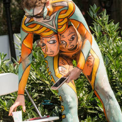 Pic #10 Body Painting - New York City, Example Six  - Nude Girls, Big Tits, Brunette, Outdoors