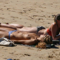 Pic #1 On The Beach Again - Topless Girls, Beach, Brunette, Outdoors, Beach Voyeur