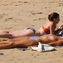 Pic #2 On The Beach Again - Topless Girls, Beach, Brunette, Outdoors, Beach Voyeur