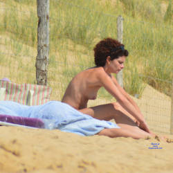 Pic #2 On The Beach In France - Same Girl - Beach, Outdoors, Medium Tits, Beach Voyeur