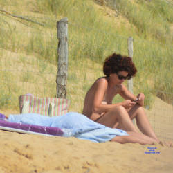 Pic #4 On The Beach In France - Same Girl - Beach, Outdoors, Medium Tits, Beach Voyeur