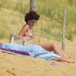 Pic #5 On The Beach In France - Same Girl - Beach, Outdoors, Medium Tits, Beach Voyeur