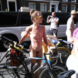 Pic #8 London Naked Bike Ride 2017 - Nude Girls, Outdoors, Public Place, Small Tits, Bush Or Hairy