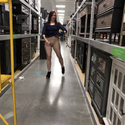 Pic #10 Playing At The Store - Public Exhibitionist, Flashing, High Heels Amateurs, Public Place, Shaved, Amateur