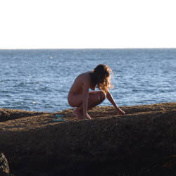 Pic #1 S Island 2018 - Nude Girls, Brunette, Outdoors, Shaved, Beach Voyeur