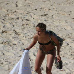 Pic #10 A Young Lady Reading Topless - Topless Girls, Beach, Outdoors, Medium Tits, Beach Voyeur