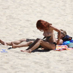 Pic #2 Unexpected Views - Beach, Outdoors, Redhead, Beach Voyeur