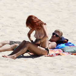 Pic #3 Unexpected Views - Beach, Outdoors, Redhead, Beach Voyeur