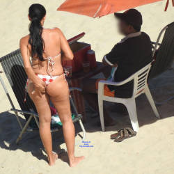 Pic #5 Wife From Janga Beach, Brazil - Beach, Brunette, Outdoors, Bikini Voyeur