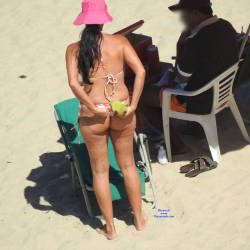 Pic #7 Wife From Janga Beach, Brazil - Beach, Brunette, Outdoors, Bikini Voyeur