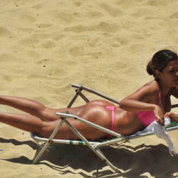 Pic #1 Pink Bikini In Janga Beach - Beach, Brunette, Outdoors, Bikini Voyeur