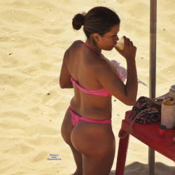 Pic #4 Pink Bikini In Janga Beach - Beach, Brunette, Outdoors, Bikini Voyeur