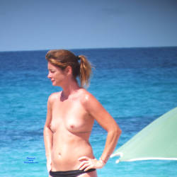 Pic #5 Topless - Topless Girls, Beach, Big Tits, Brunette, Outdoors, Beach Voyeur