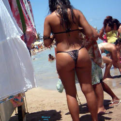 Pic #1 Serrambi Beach - Brunette, Outdoors, Bikini Voyeur