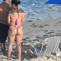 Pic #3 Big Ass From Pina Beach - Beach, Brunette, Outdoors, Bikini Voyeur