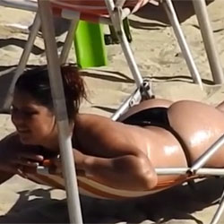 Big Ass On Beach - Beach, Brunette, Outdoors, Bikini Voyeur