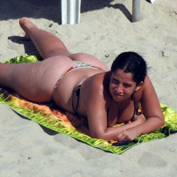 Pic #1 Big Ass On Beach - Beach, Brunette, Outdoors, Bikini Voyeur