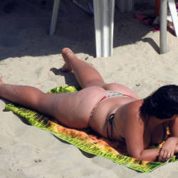 Pic #5 Big Ass On Beach - Beach, Brunette, Outdoors, Bikini Voyeur