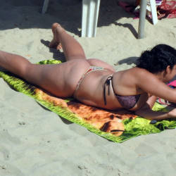 Pic #8 Big Ass On Beach - Beach, Brunette, Outdoors, Bikini Voyeur