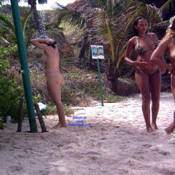 Pic #5 Shower On Beach - Nude Girls, Brunette, Outdoors, Bush Or Hairy, Beach Voyeur