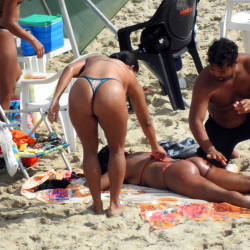 Pic #1 Janga Beach - Beach, Brunette, Outdoors, Bikini Voyeur