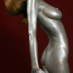 Pic #4 Body Painted Statue - Nude Girls, Big Tits, Redhead, Bush Or Hairy, Amateur