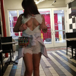 Pic #7 Spring Break - Brunette, Public Exhibitionist, Flashing, Outdoors, Public Place, Amateur