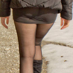 Pic #10 Nylons In Snow - Big Tits, Lingerie, Outdoors, See Through, Amateur