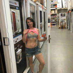 Pic #3 Fun At Home Depot - Brunette, Public Exhibitionist, Flashing, Public Place, Amateur