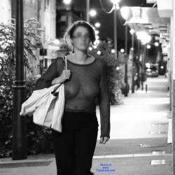 Pic #4 Flashing In Paris - Big Tits, Public Exhibitionist, Flashing, Outdoors, Public Place, Amateur