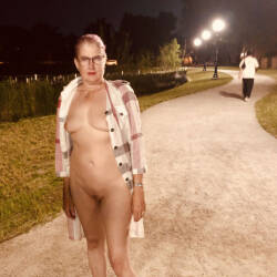 Pic #5 Fun Night - Nude Wives, Big Tits, Public Exhibitionist, Flashing, Outdoors, Public Place, Shaved, Amateur