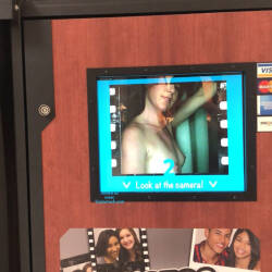 Pic #8 Mall Photo Booth Fun - Nude Girls, Brunette, Public Exhibitionist, Public Place, Amateur