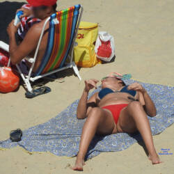 Pic #3 Wife In Pina Beach, Recife City - Beach, Brunette, Outdoors, Bikini Voyeur