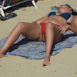 Pic #4 Wife In Pina Beach, Recife City - Beach, Brunette, Outdoors, Bikini Voyeur