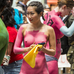 Pic #3 Diversity Parade Times Square NY Set2 - Nude Girls, Big Tits, Brunette, Outdoors, Public Place, Shaved