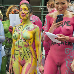 Pic #7 Diversity Parade Times Square NY Set2 - Nude Girls, Big Tits, Brunette, Outdoors, Public Place, Shaved