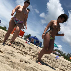 Pic #8 Haulover Hotties Pt. 2 - Nude Girls, Beach, Big Tits, Brunette, Outdoors, Shaved, Beach Voyeur