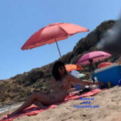 Pic #3 Nice Chick On The Beach - Nude Girls, Beach, Big Tits, Brunette, Outdoors, Beach Voyeur