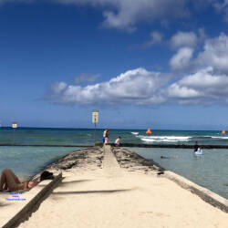 Pic #3 The Only Topless Girl On Waikiki Beach (Day 2) - Topless Girls, Beach, Big Tits, Brunette, Outdoors, Beach Voyeur