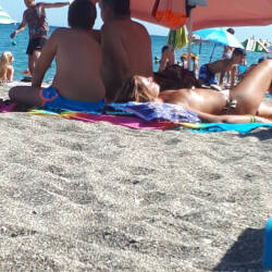 Pic #3 My Girl - Topless Girls, Big Tits, Brunette, Outdoors, Beach Voyeur