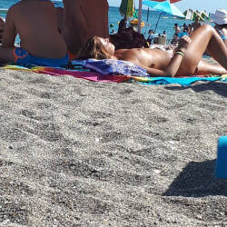 Pic #4 My Girl - Topless Girls, Big Tits, Brunette, Outdoors, Beach Voyeur