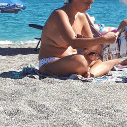 Pic #5 My Girl - Topless Girls, Big Tits, Brunette, Outdoors, Beach Voyeur