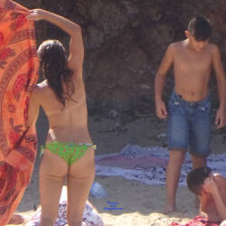 Pic #4 Topless In A Public Beach In Southern Italy - Topless Girls, Beach, Big Tits, Brunette, Outdoors, Beach Voyeur