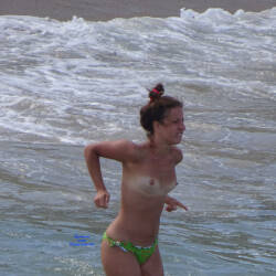 Pic #1 Topless In A Public Beach In Southern Italy - Topless Girls, Beach, Big Tits, Brunette, Outdoors, Beach Voyeur