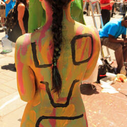 Pic #10 Body Painting Times Square Part 2 - Nude Girls, Brunette, Public Exhibitionist, Outdoors, Public Place