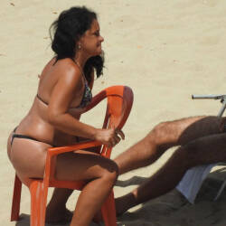 Pic #3 Wonderful Woman - Beach, Brunette, Outdoors, Bikini Voyeur